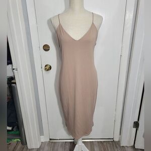 Mikey and joey tan tight fitted dress